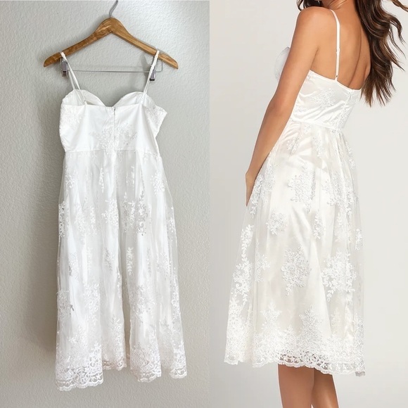 My Darling Daydreamer White Lace Bustier Midi Dress - Picture 4 of 7
